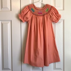 Rosalina Smocked Bishop Dress Cupcake Embroidery