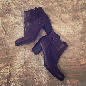 Born Ankle Booties in Oxblood Leather