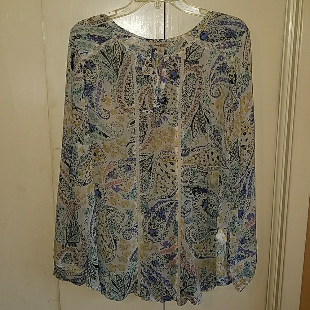 Lucky Brand Boho Chic Peasant Top