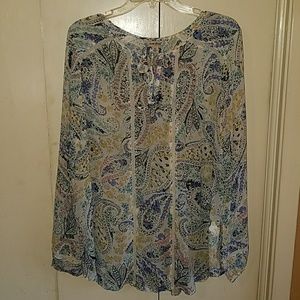 Lucky Brand Boho Chic Peasant Top