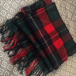 L. L Bean Wool Plaid Scarf