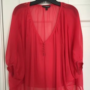 Hot pink loose fitting shirt