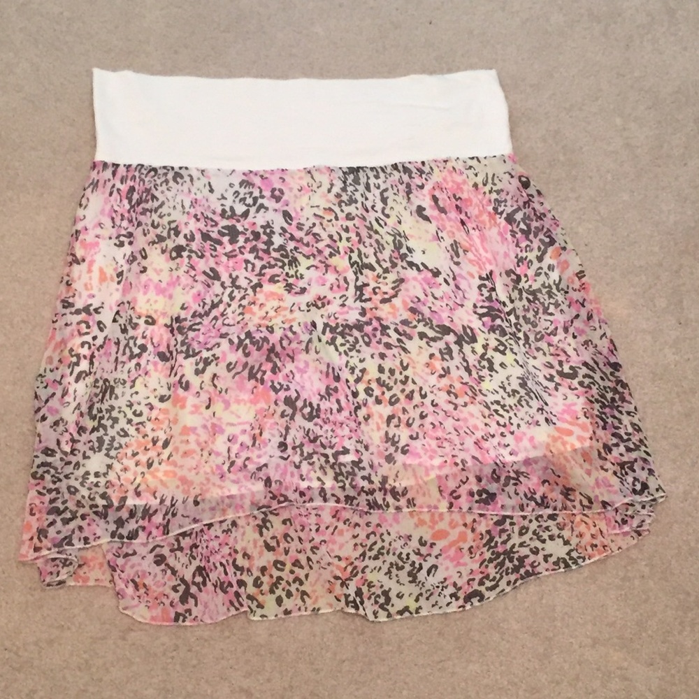 Leopard hi-low skirt