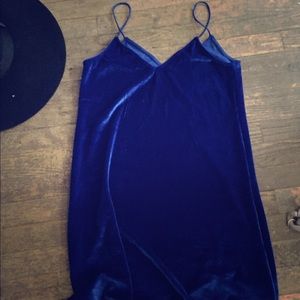 Blue Velvet Slip Dress Never Worn!