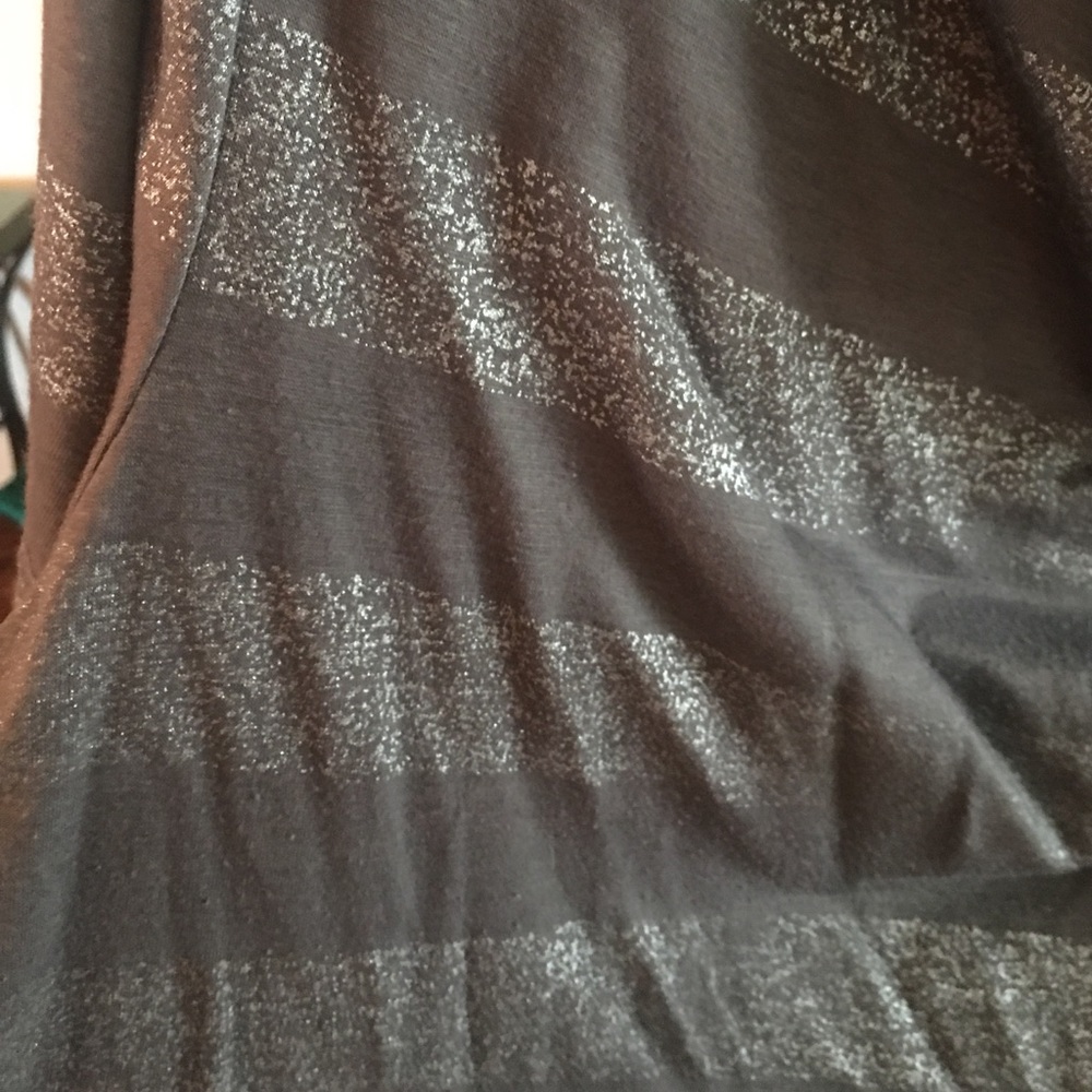 Silver & grey stripped Lane Bryant shirt - Picture 3 of 3
