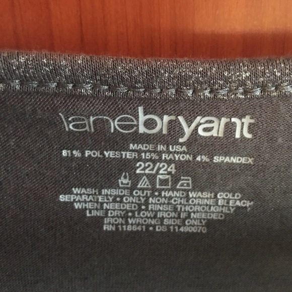 Silver & grey stripped Lane Bryant shirt - Picture 2 of 3