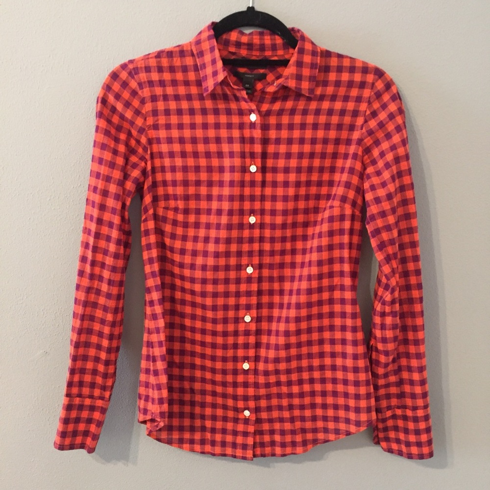 J. Crew Perfect shirt in crinkle gingham