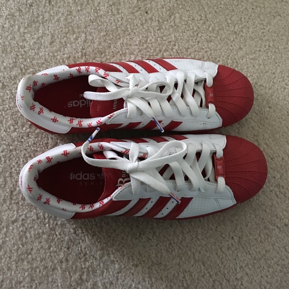 Men Adidas Red and White NBA Sneaker