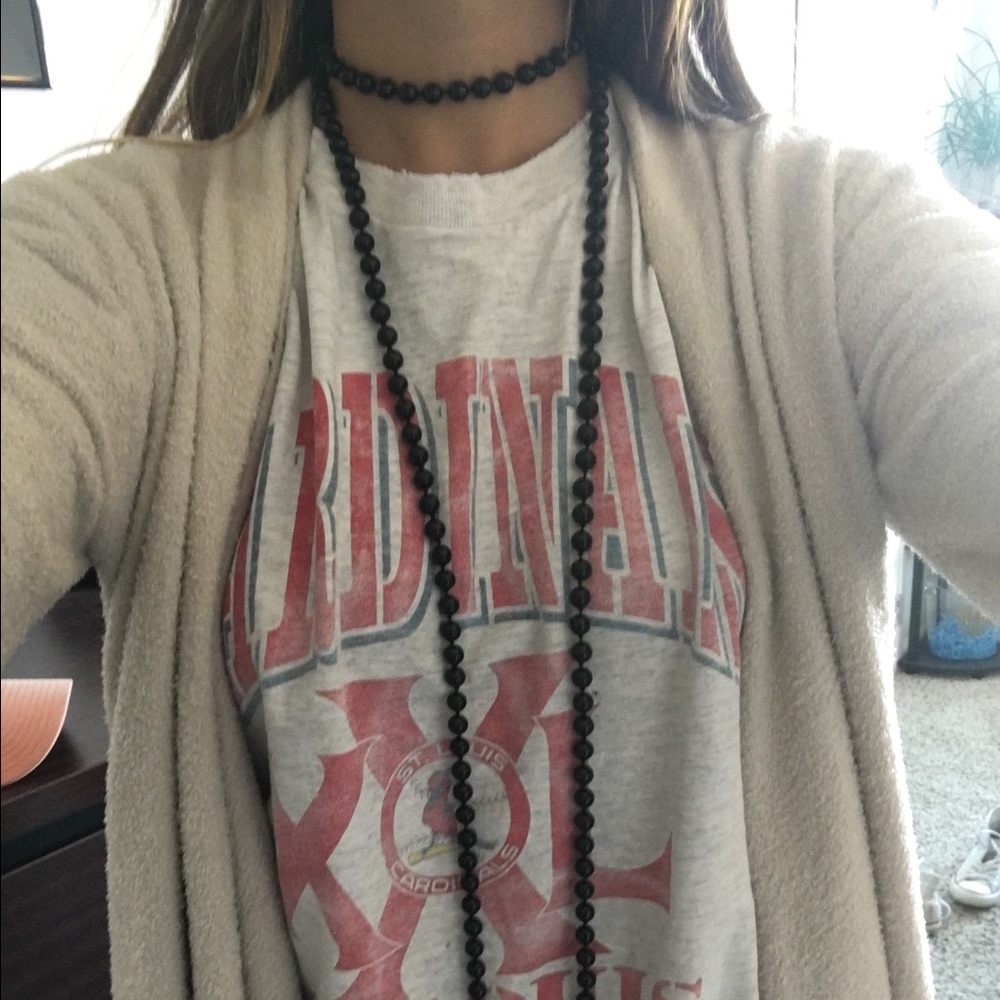 Black beaded necklace - GREAT quality