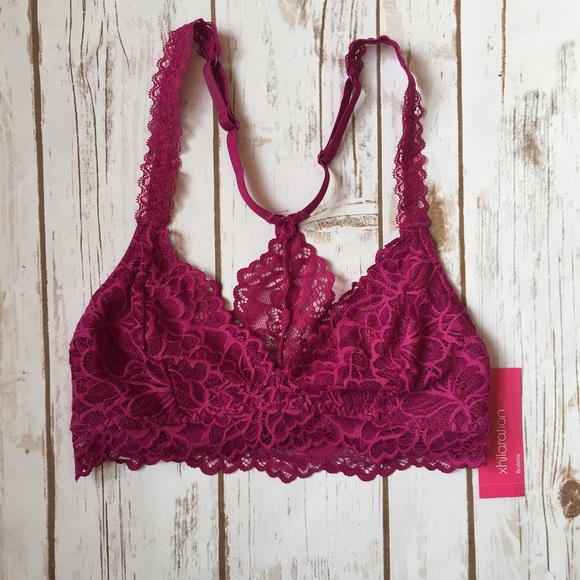 Purple "Red Grape" Lace Racerback Bralette - Picture 4 of 8