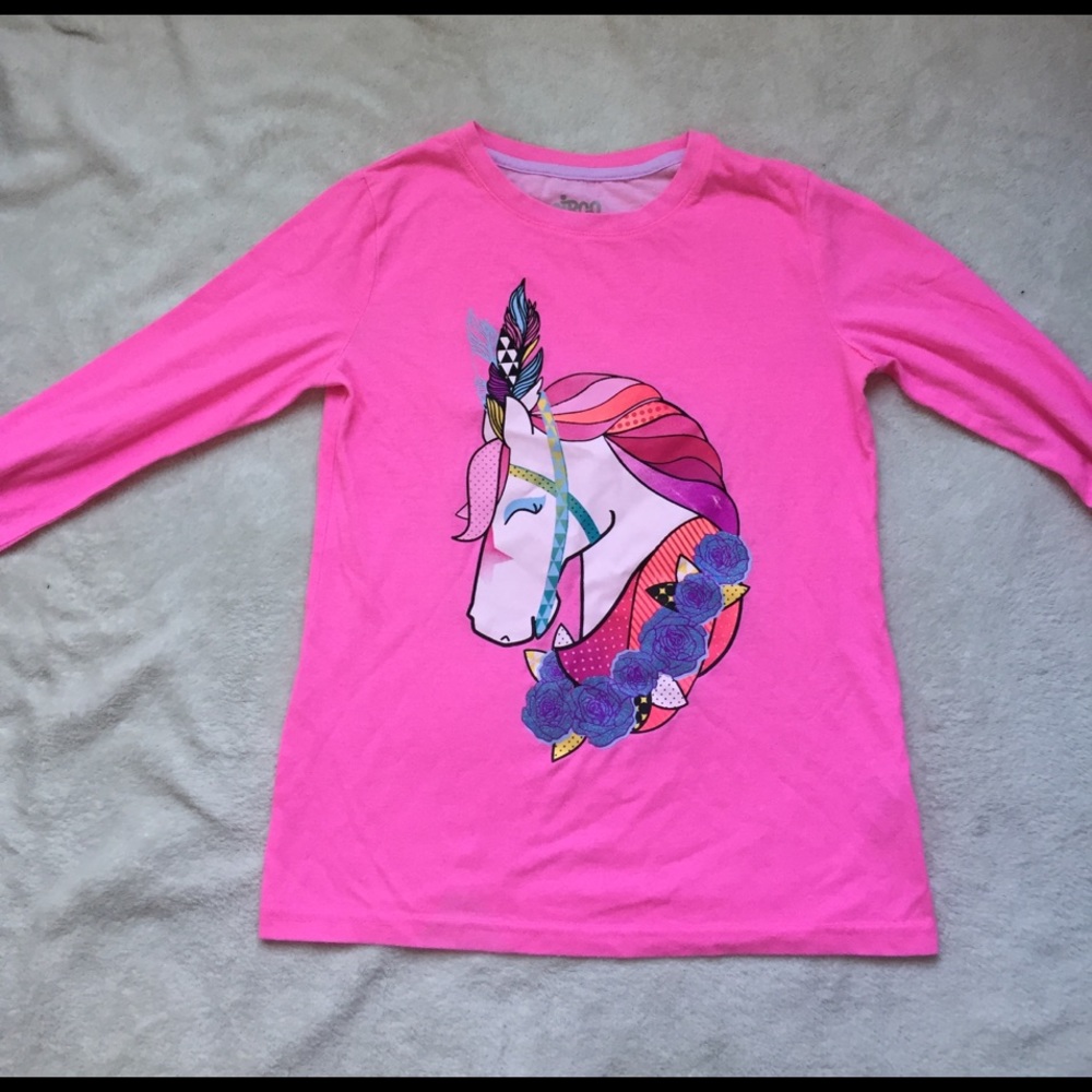 Long Sleeve Pink Horse Floral Shirt