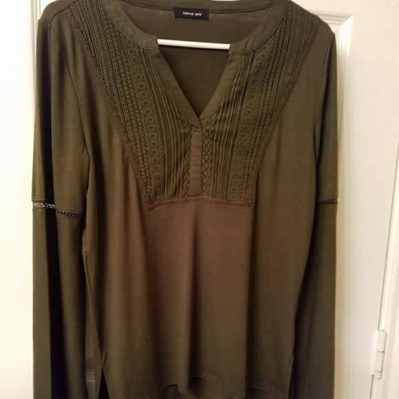 Boho forest green top - Picture 2 of 3