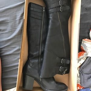 Black knee high boots