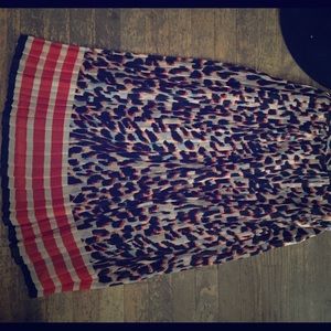 Pleated Cheetah Print Maxi Skirt