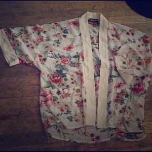 Sheer floral Kimono
