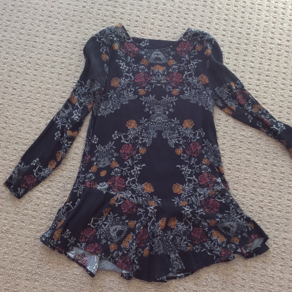 Free People Navy Floral Tunic Dress