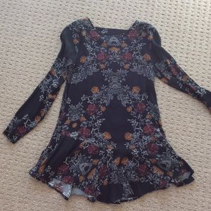 Free People Navy Floral Tunic Dress