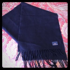Brooks Brothers Cashmere Navy Blue Scarf.