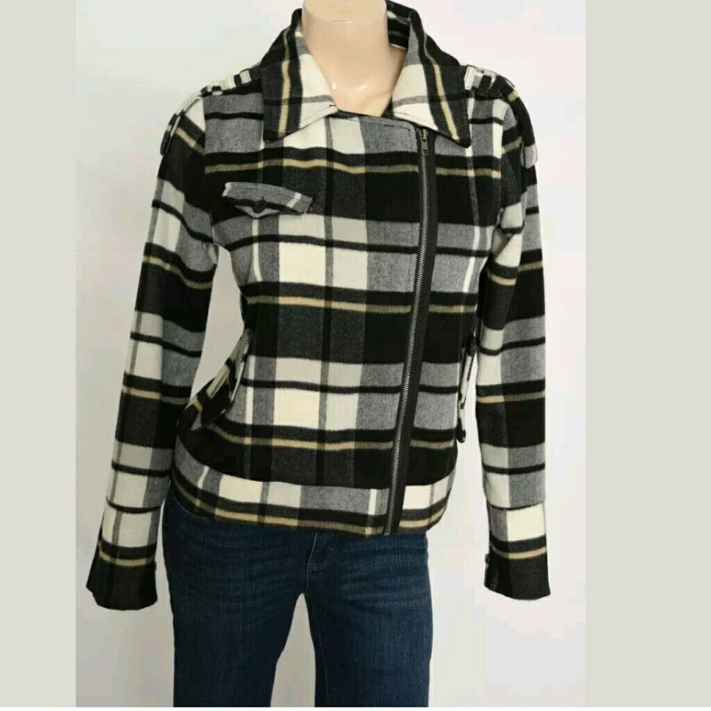 Hurly XS plaid jacket new condition