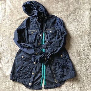 Navy blue raincoat