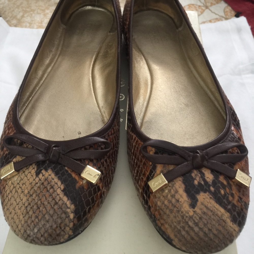 Coach Adorable printed python leather ballet flats