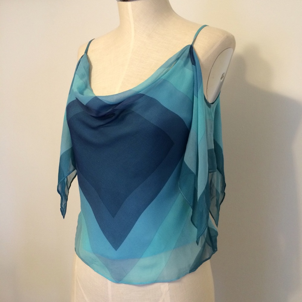 🎉HP🎉 BCBGMaxazria cold shoulder silk blouse