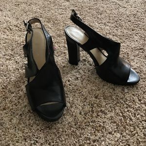 Black cut out heels