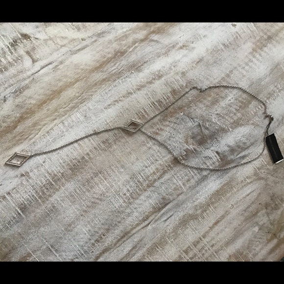 ♦️NWT Rebecca Minkoff Double Diamond Pave Necklace - Picture 2 of 4