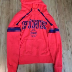 Pink 1/2 zip hoodie