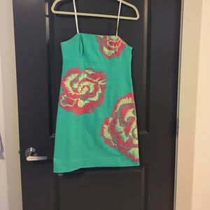 Lilly Pulitzer strapless turquoise dress