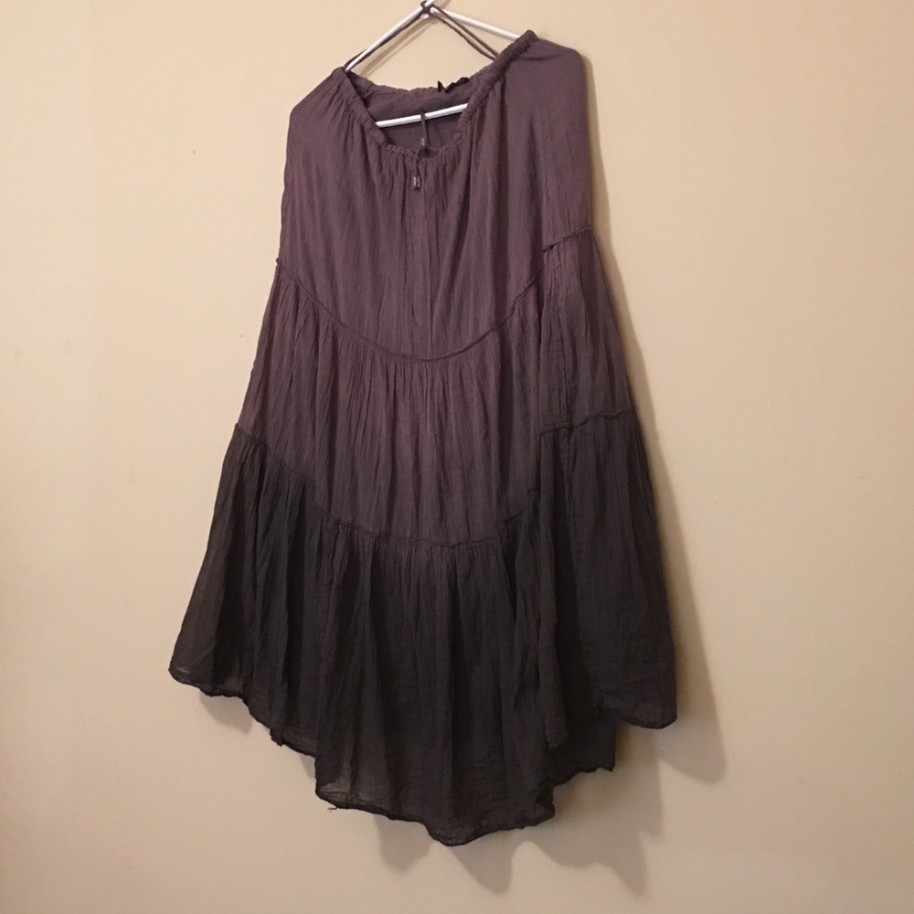 Brown fade long flowing skirt