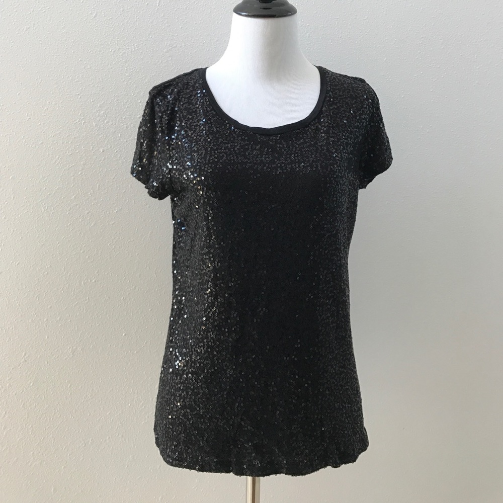 Black sequin covered shirt