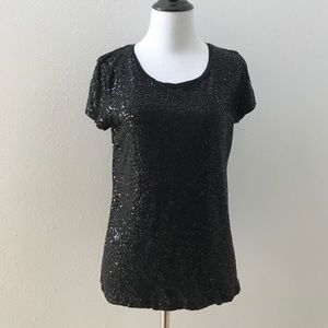 Black sequin covered shirt