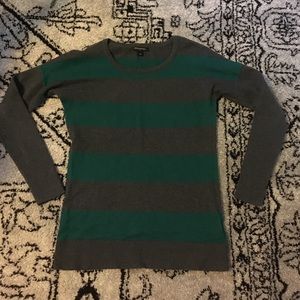 Banana Republic Green Gray Striped Sweater