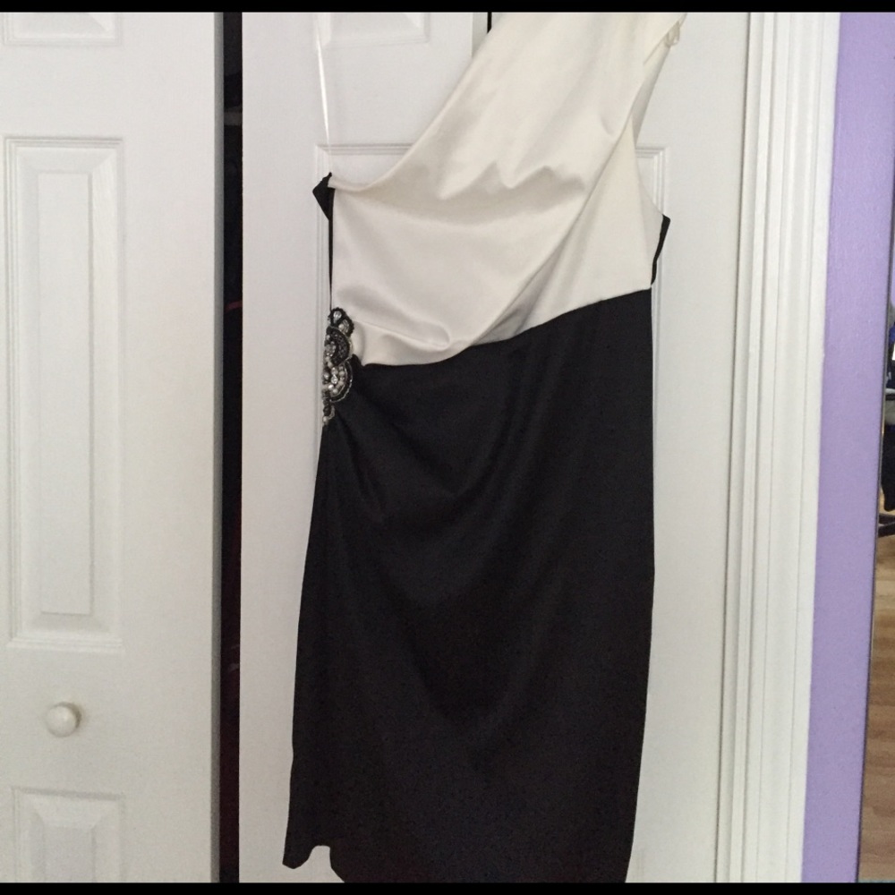 Black and white dress.