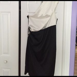 Black and white dress.