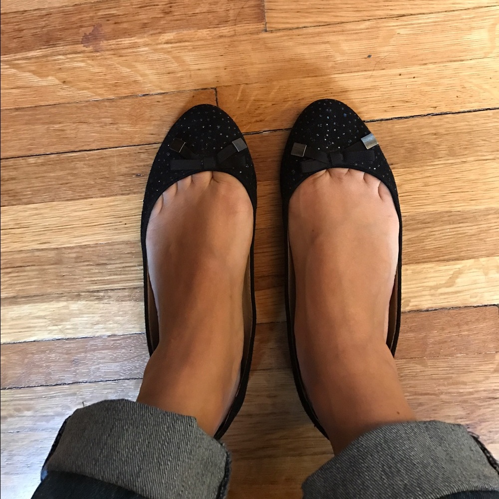 Zara black sparkle flats