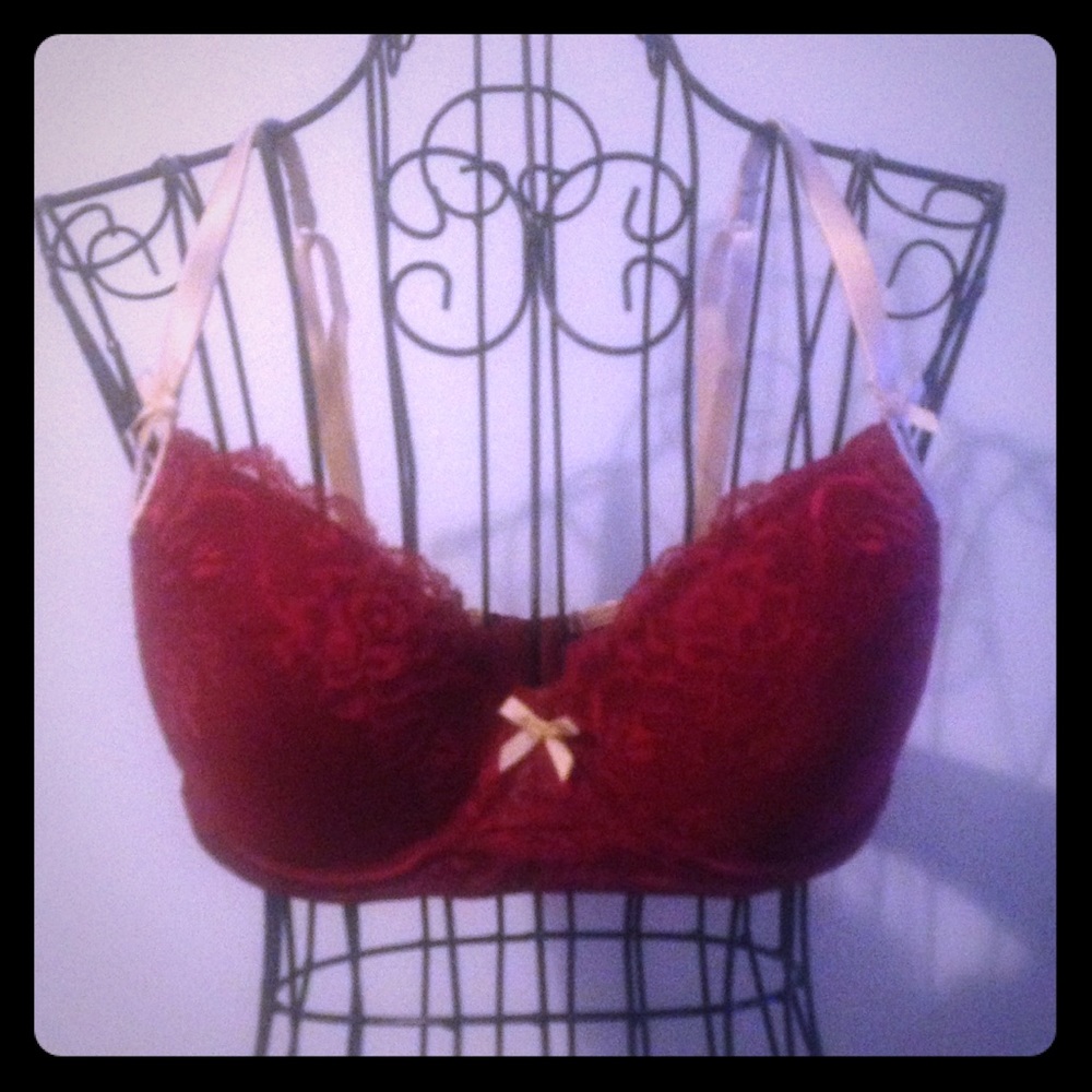 Beautiful Deep Red/Maroon Lace Bra