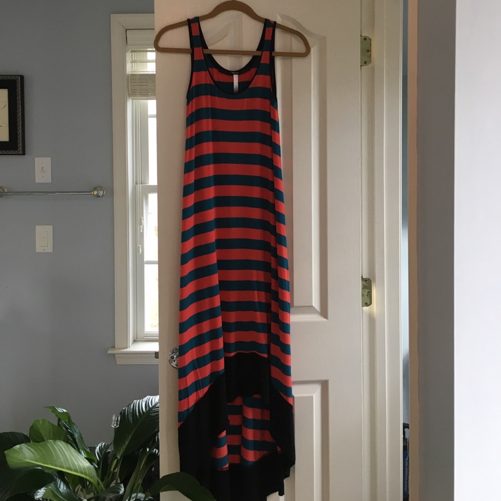 Kensie High Low Striped Tank Dress