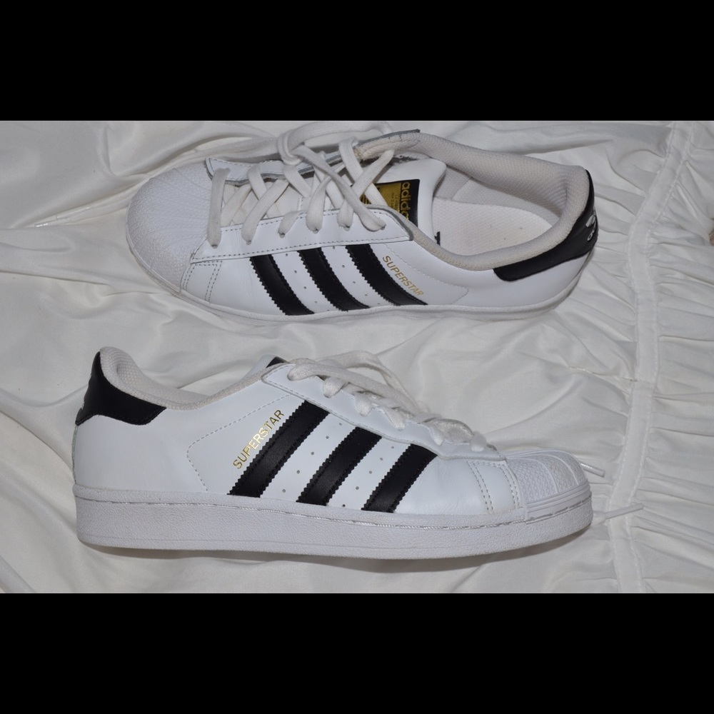 Authentic Adidas Superstars Black and White