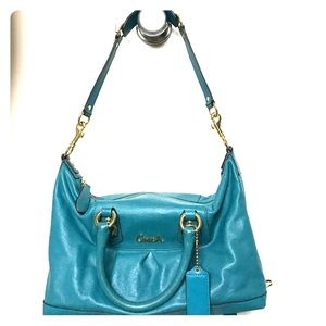 Aqua Coach leather handbag