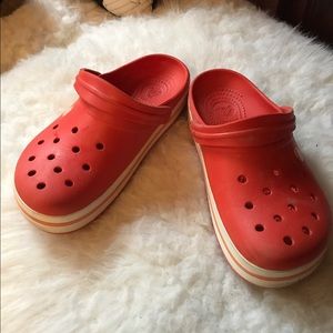 Orange crocs