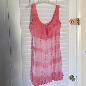 Dress-tank top style with drawstring tie in back
