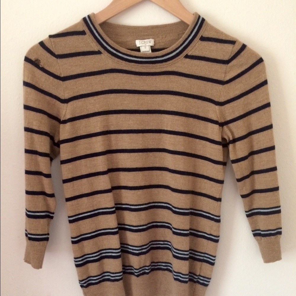 JCREW Beige Striped Sweater