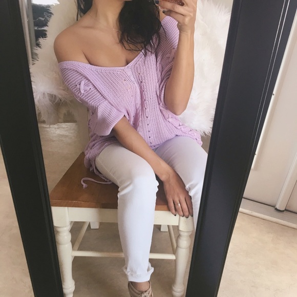 Lilac thin knit tie top - Picture 6 of 7