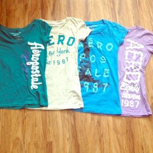 A set of 4 Aeropostale t-shirts.