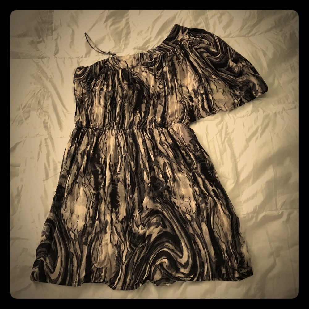 Marble Swirl One shoulder dress