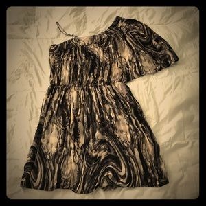 Marble Swirl One shoulder dress