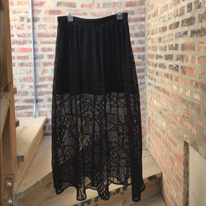 Black Lace Chelsea Girl Maxi Skirt