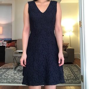 Navy lace skater dress